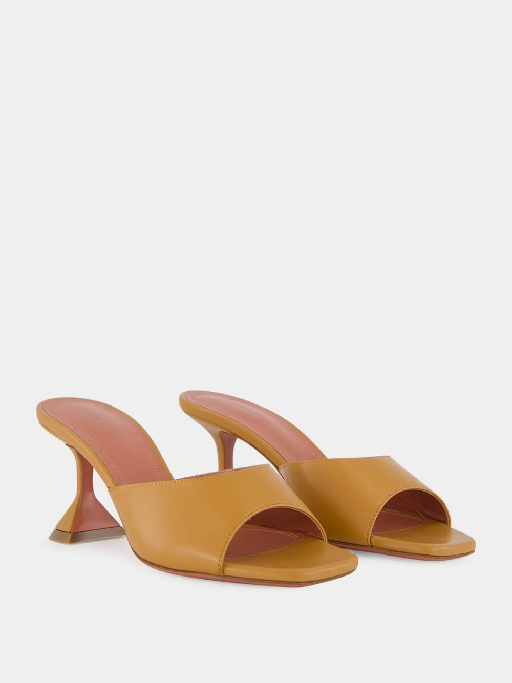 Lupita Latte Heeled Mules in Nappa sold by Fashion Clinic product image thumbnail 3