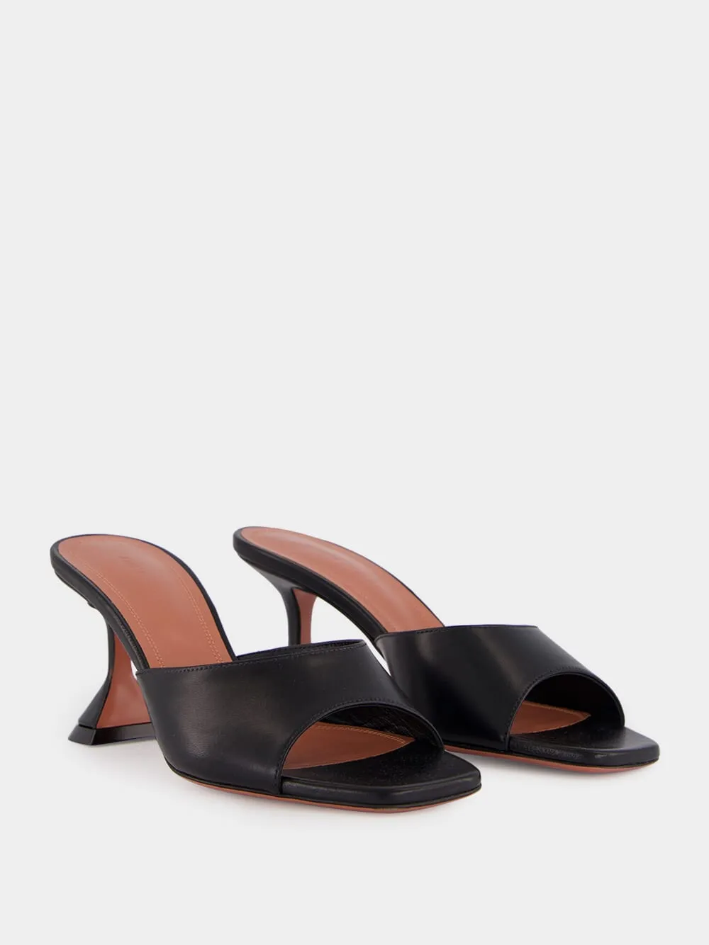 Black Lupita 70 Heeled Mules in Nappa sold by Fashion Clinic product image thumbnail 3