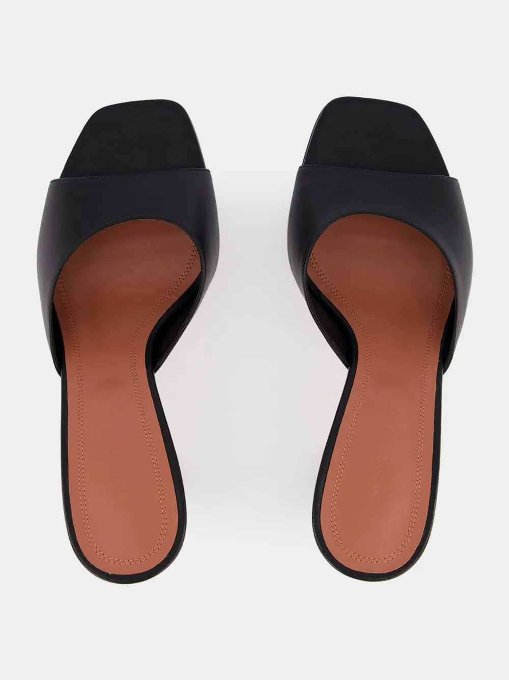 Black Lupita 70 Heeled Mules in Nappa sold by Fashion Clinic product image thumbnail 4