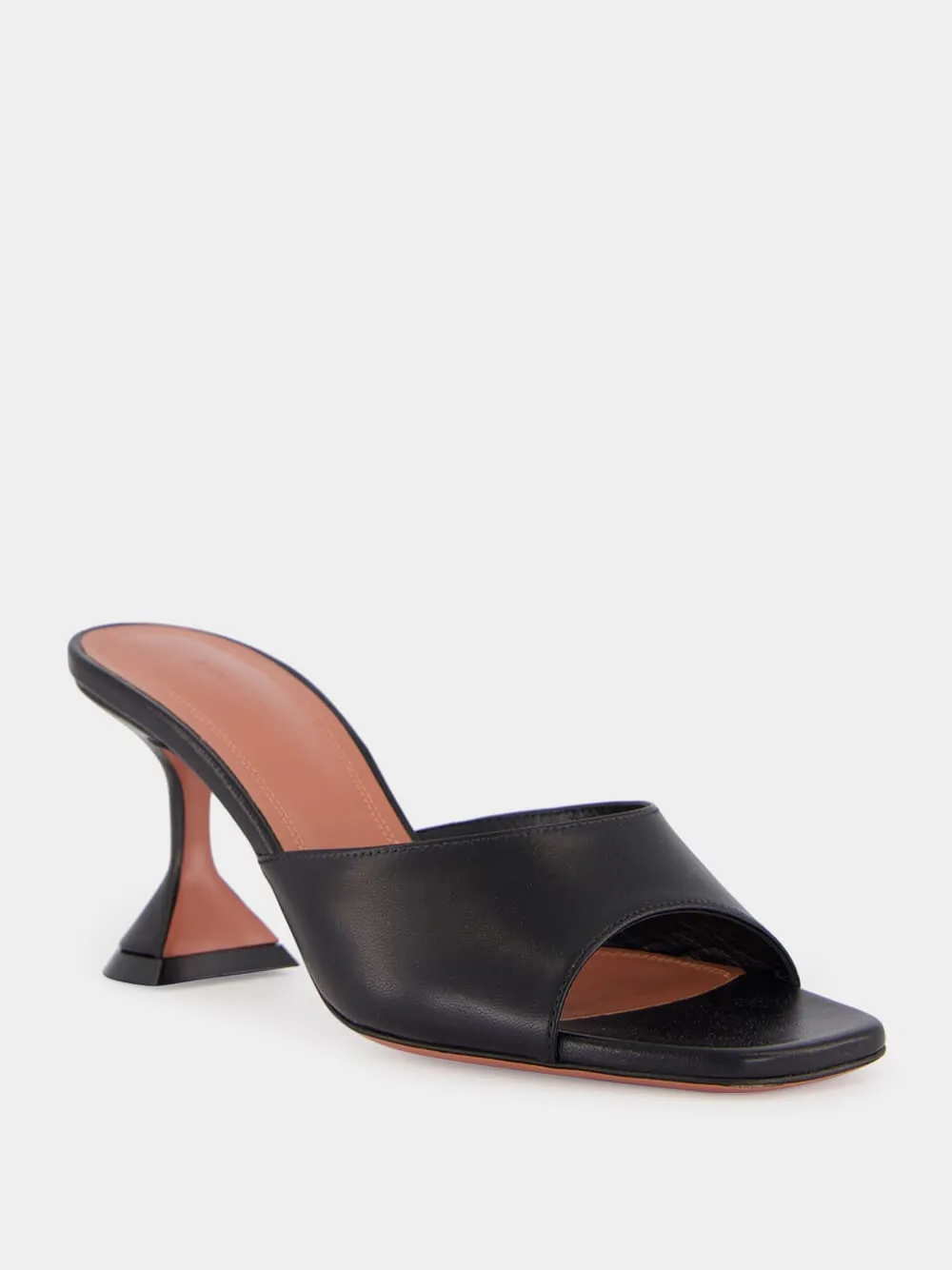 Black Lupita 70 Heeled Mules in Nappa sold by Fashion Clinic product image thumbnail 2