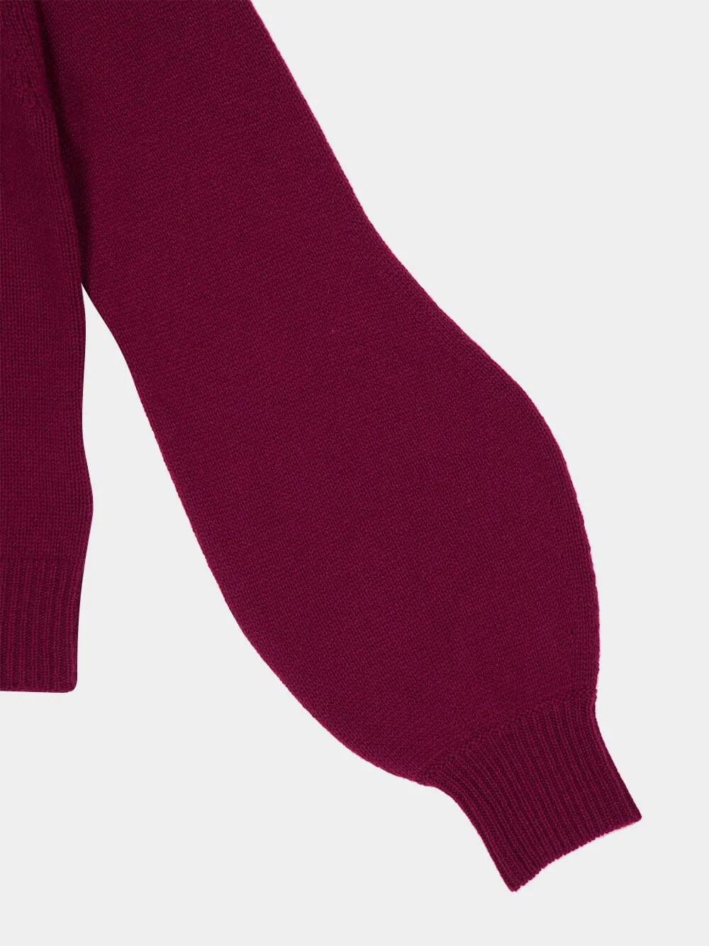 Burgundy Cashmere Balloon Sleeve Cardigan sold by Fashion Clinic product image thumbnail 4