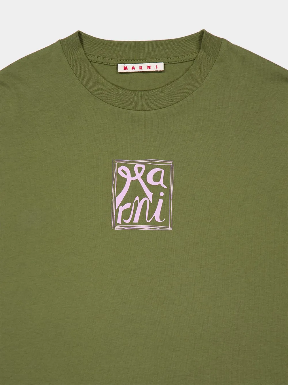 Musk Green Cotton Logo T-Shirt sold by Fashion Clinic product image thumbnail 3