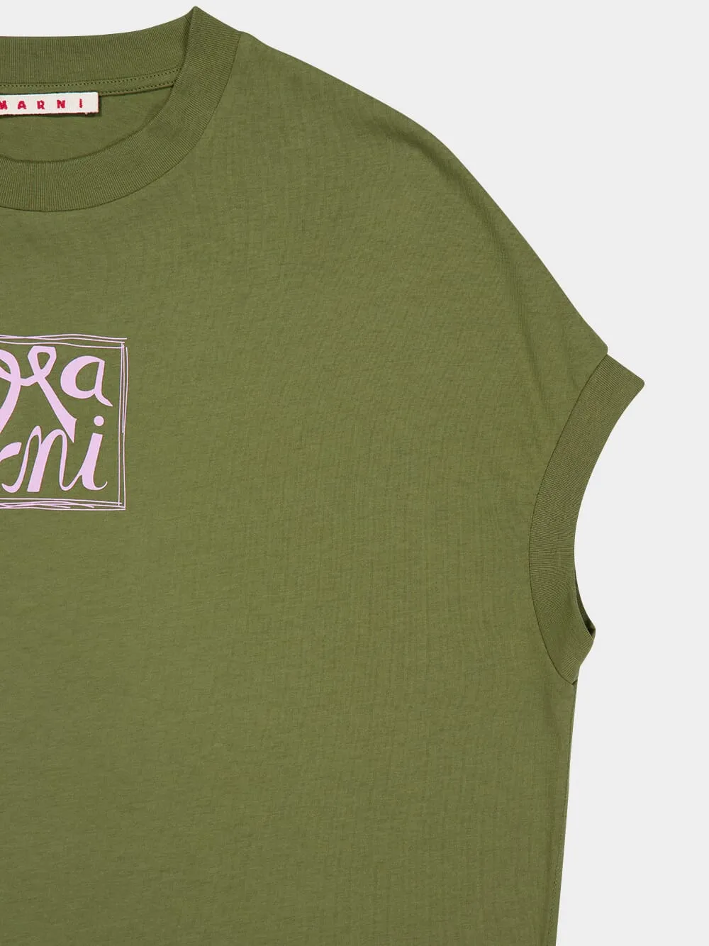 Musk Green Cotton Logo T-Shirt sold by Fashion Clinic product image thumbnail 4