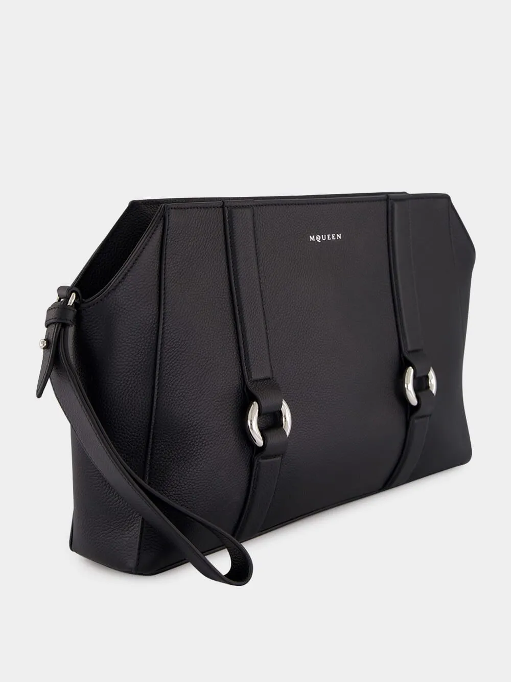 Black Farringdon Calfskin Leather Pouch sold by Fashion Clinic product image thumbnail 2