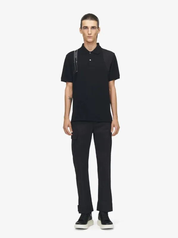 Black Cotton Cargo Trousers sold by Fashion Clinic