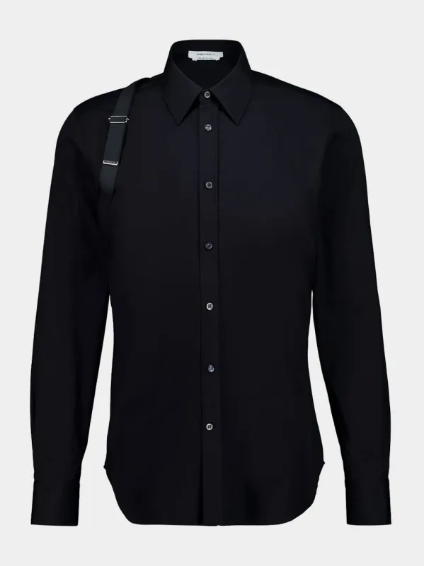 Black Logo Harness Shirt made by Alexander McQueen