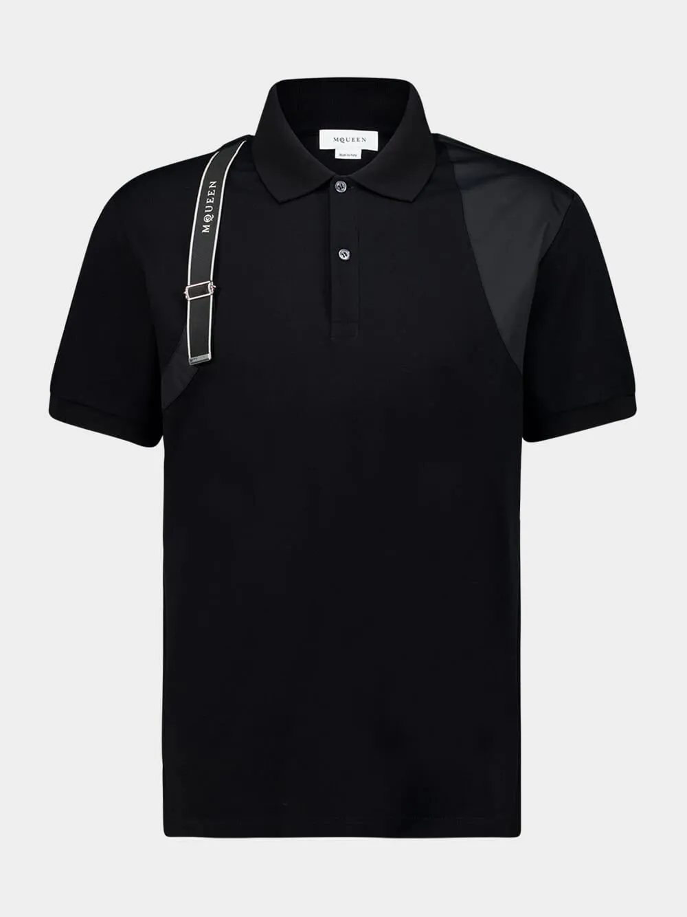 Black Harness Polo Shirt sold by Fashion Clinic
