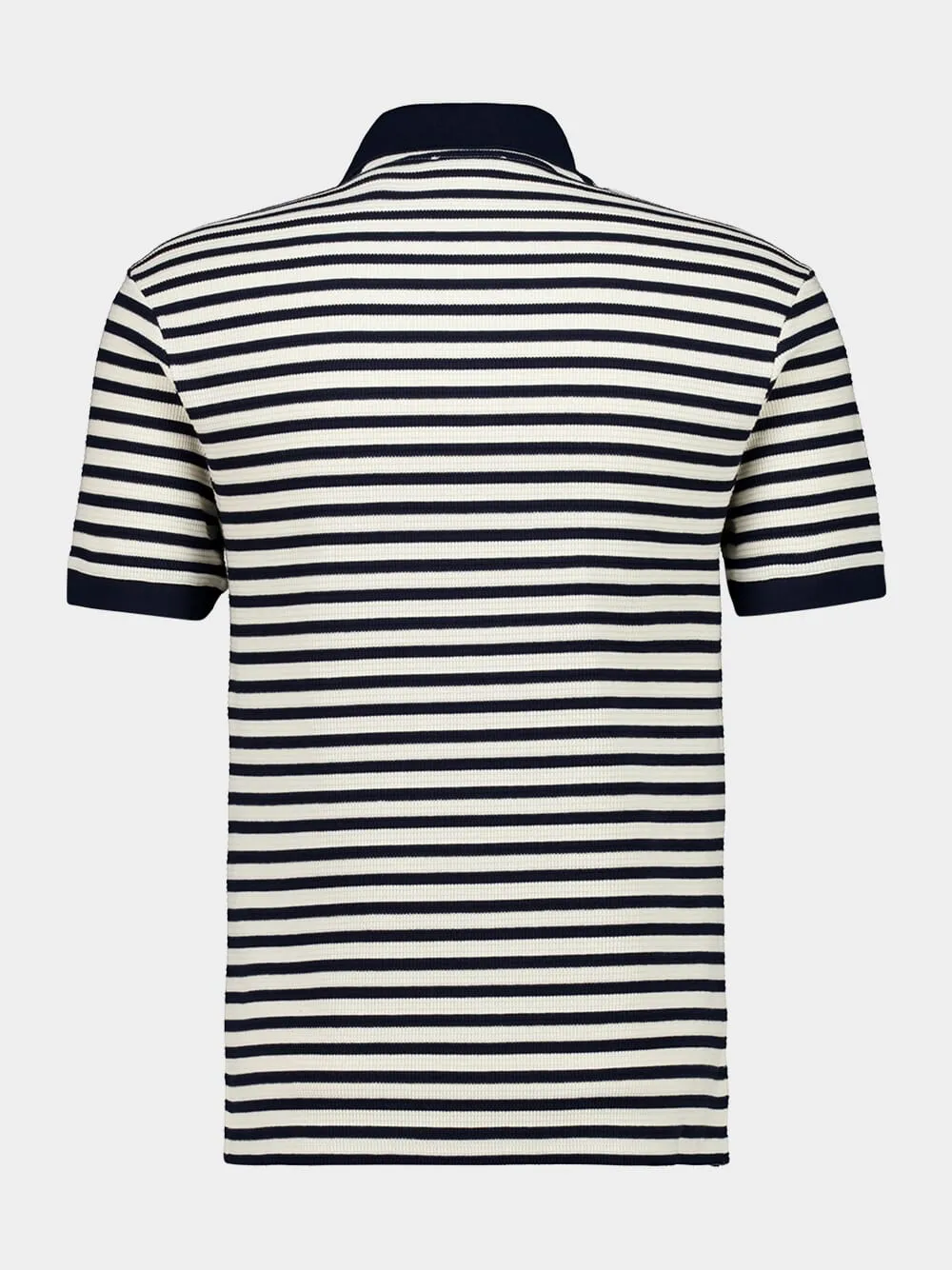Ivory and Navy Striped Polo Shirt sold by Fashion Clinic product image thumbnail 3
