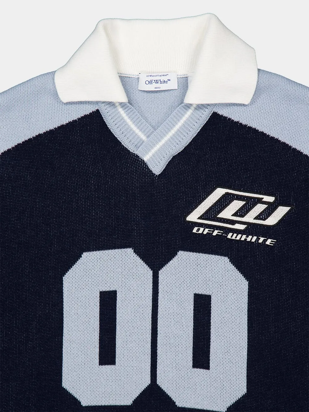 Navy and Light Blue Sporty Knit Polo sold by Fashion Clinic product image thumbnail 3