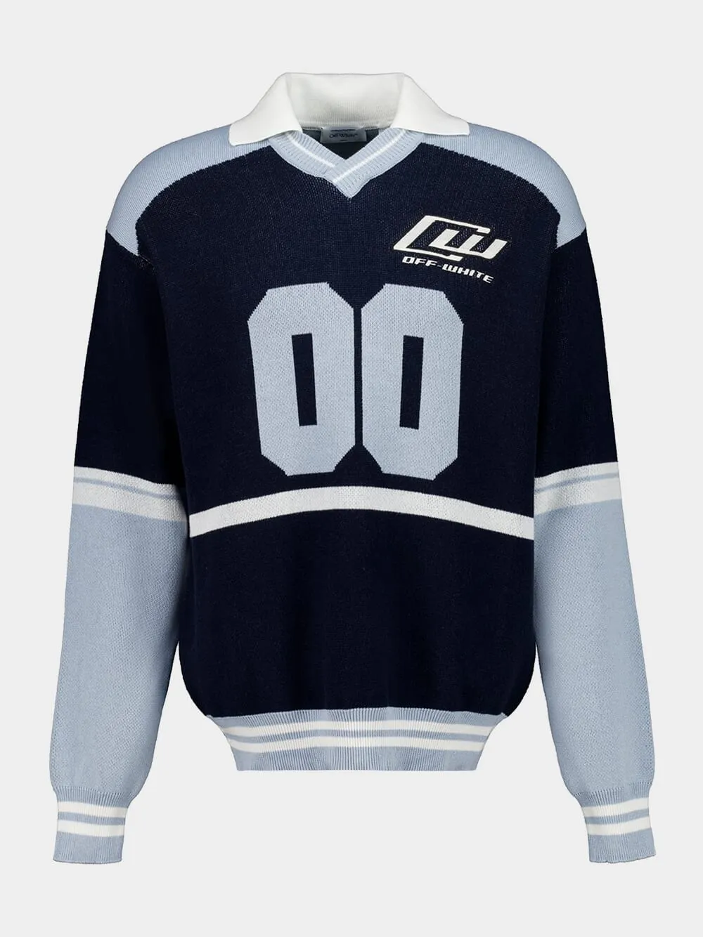 Navy and Light Blue Sporty Knit Polo sold by Fashion Clinic