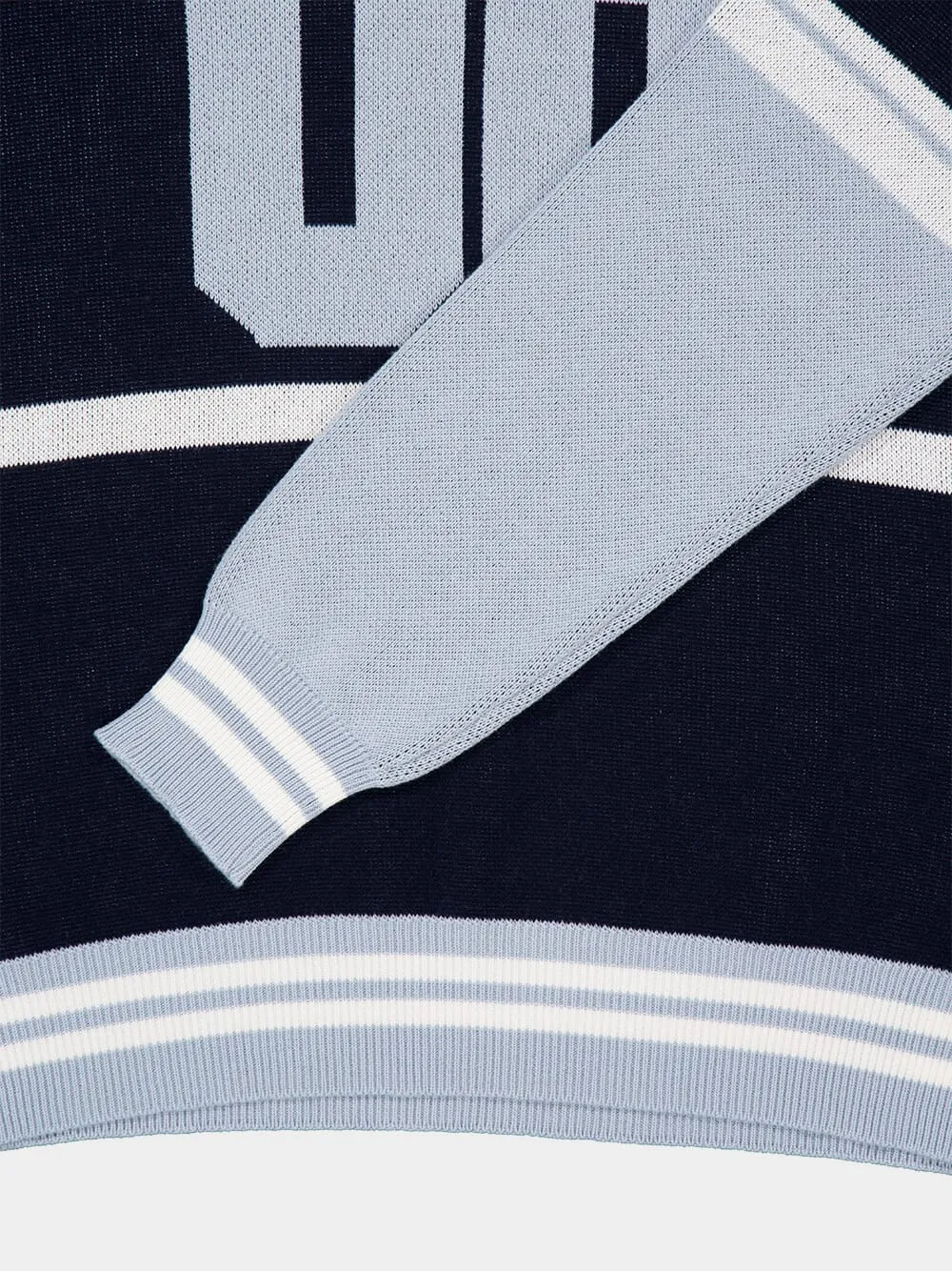 Navy and Light Blue Sporty Knit Polo sold by Fashion Clinic product image thumbnail 4