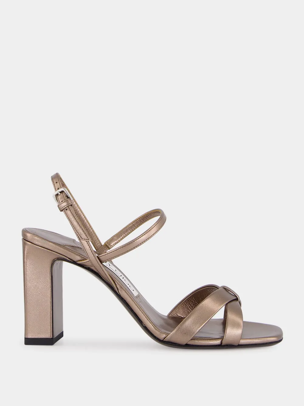 Elsy 85 Pewter Metallic Sandals sold by Fashion Clinic