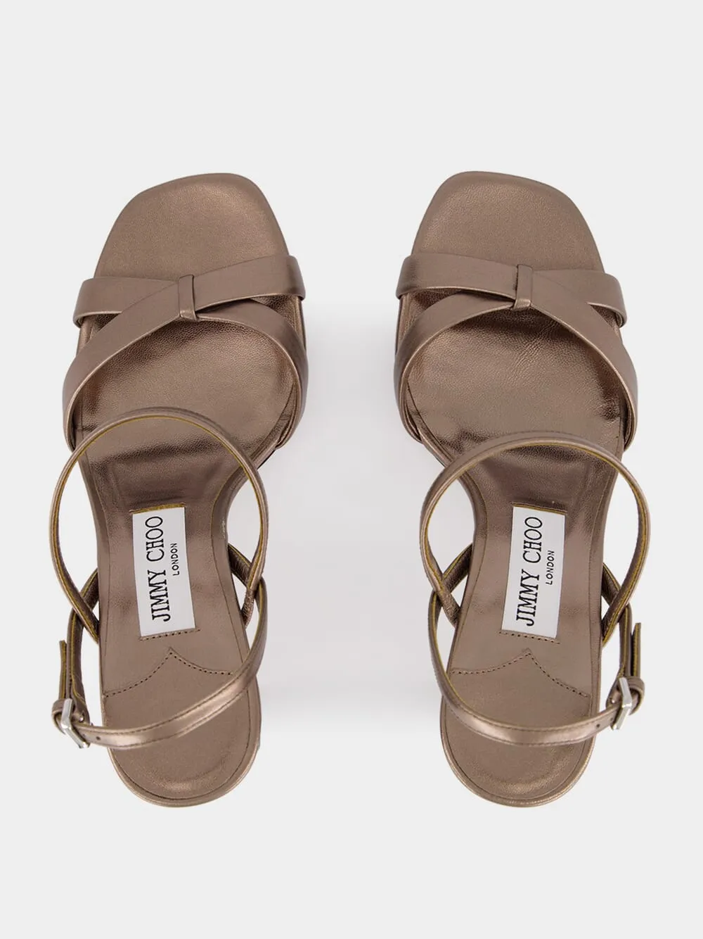 Elsy 85 Pewter Metallic Sandals sold by Fashion Clinic product image thumbnail 4