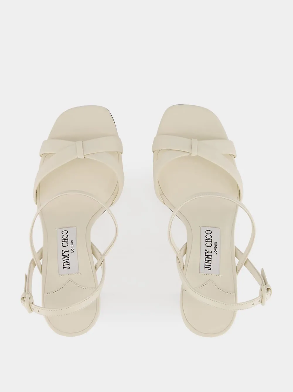 Elsy 85 Latte Nappa Leather Sandals sold by Fashion Clinic product image thumbnail 4