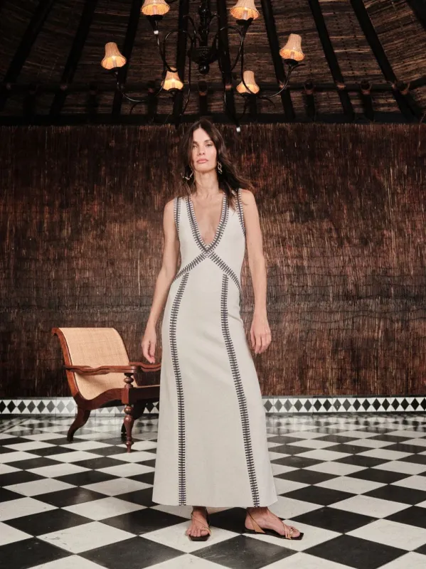 Ecru and Black Spiritual Dress sold by Fashion Clinic