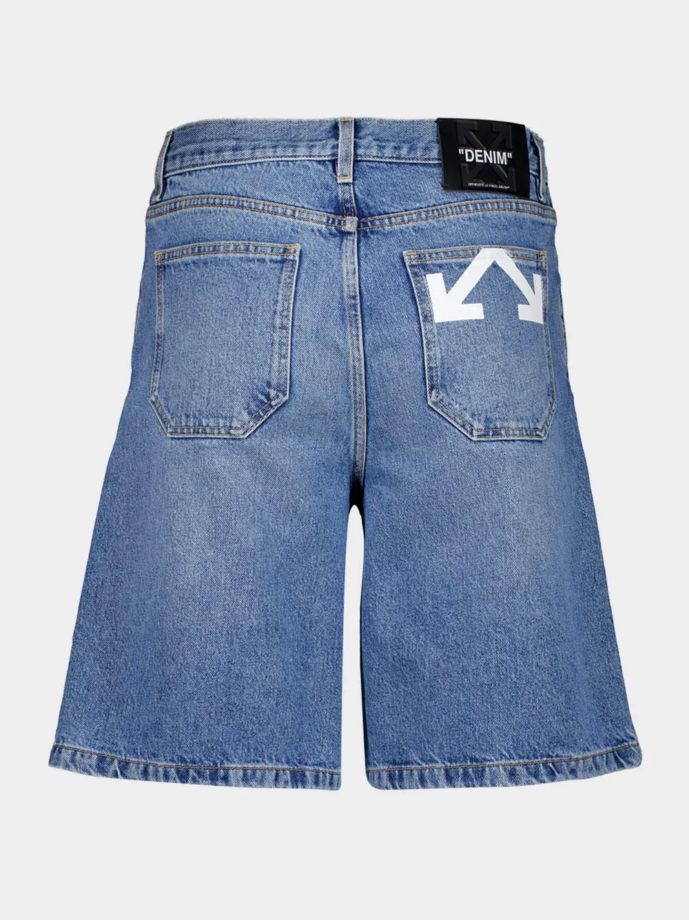 Light Blue Half Arrow Denim Shorts sold by Fashion Clinic product image thumbnail 2