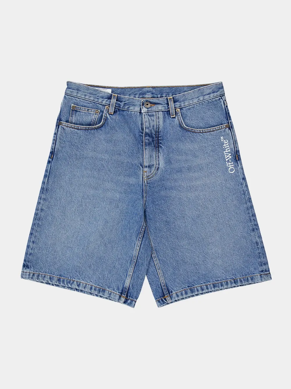 Light Blue Half Arrow Denim Shorts sold by Fashion Clinic product image thumbnail 5