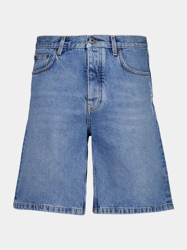 Light Blue Half Arrow Denim Shorts sold by Fashion Clinic