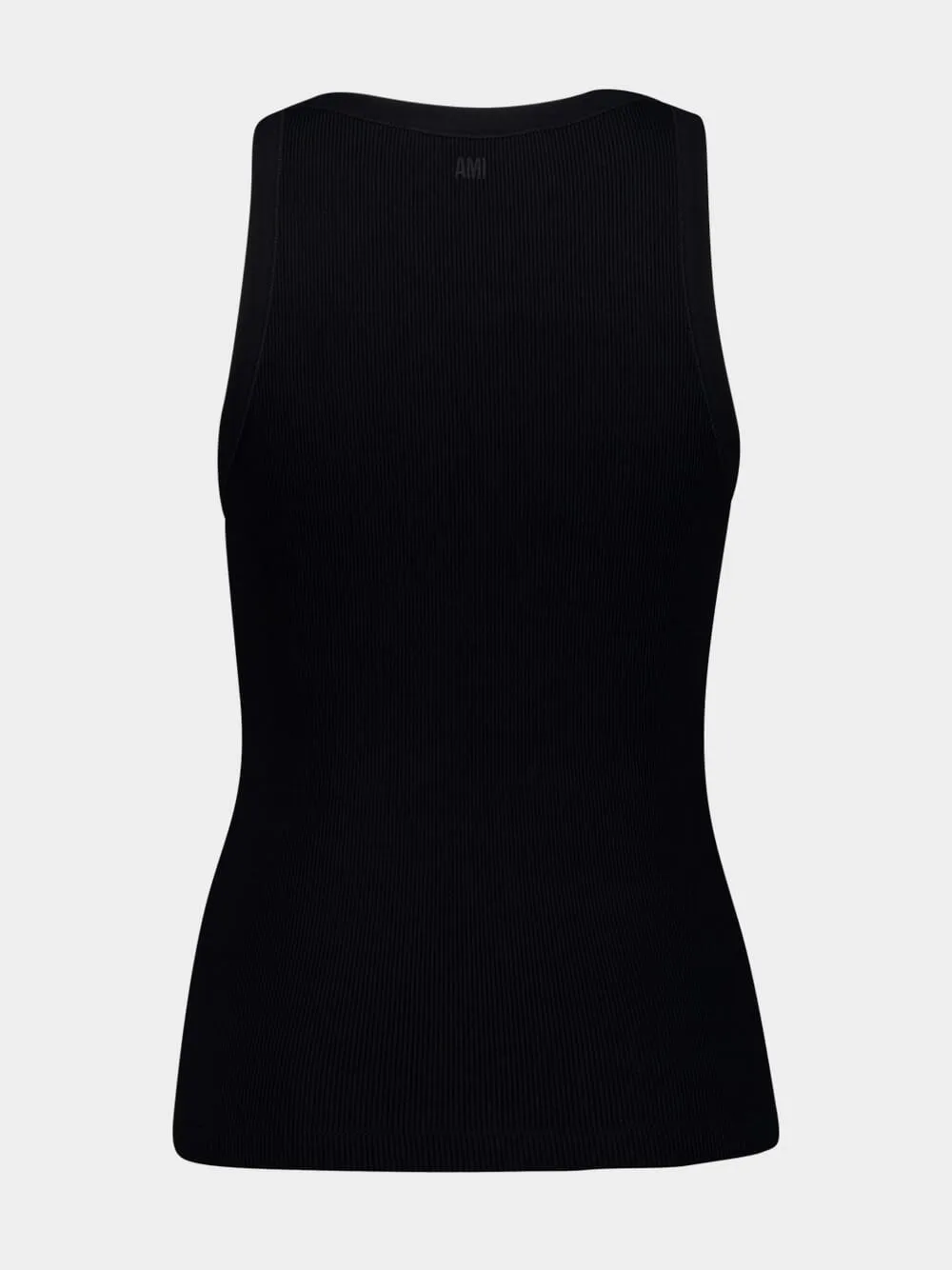 Black Cotton Ami De Coeur Tank Top sold by Fashion Clinic product image thumbnail 4
