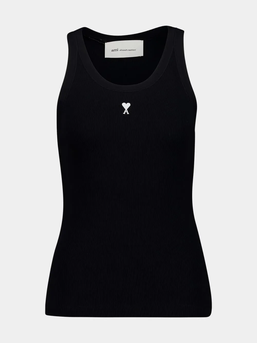 Black Cotton Ami De Coeur Tank Top sold by Fashion Clinic product image thumbnail 2