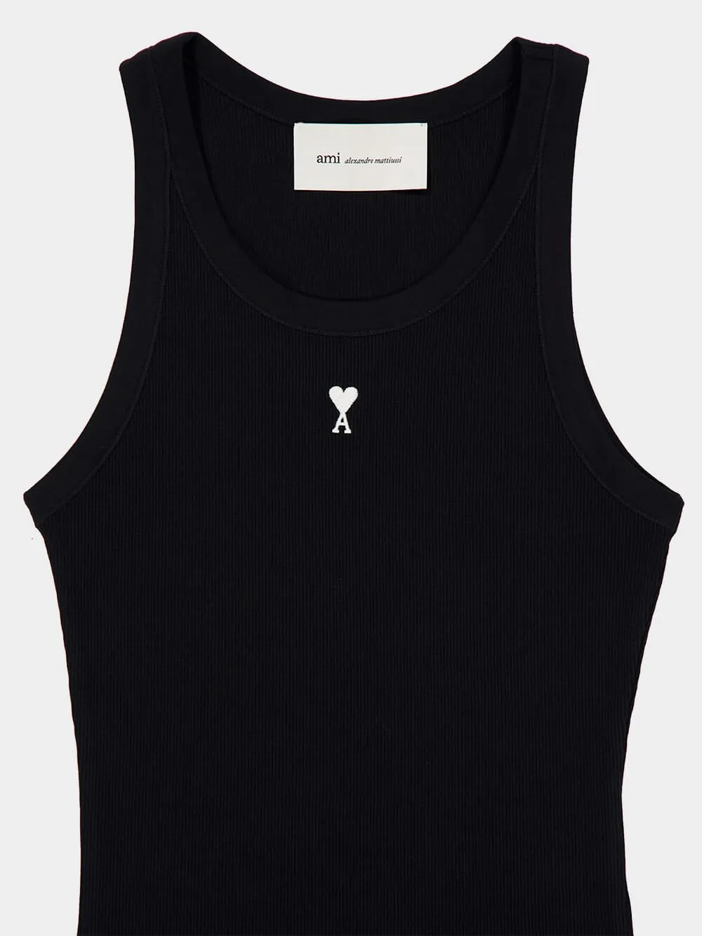 Black Cotton Ami De Coeur Tank Top sold by Fashion Clinic product image thumbnail 5