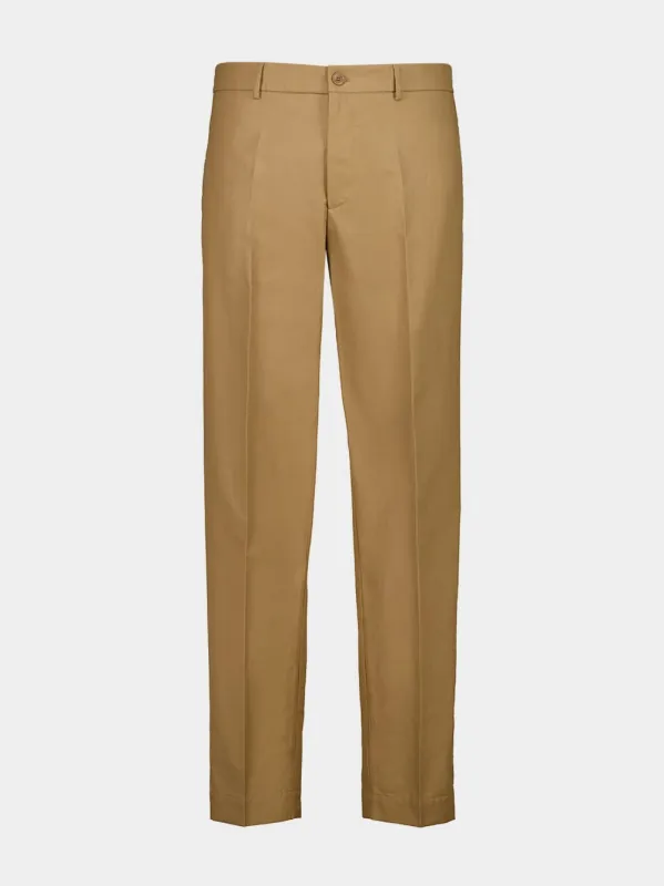 Beige Technical Cotton Blend Trousers sold by Fashion Clinic