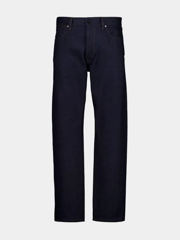 Blue Raw Cotton Trousers sold by Fashion Clinic