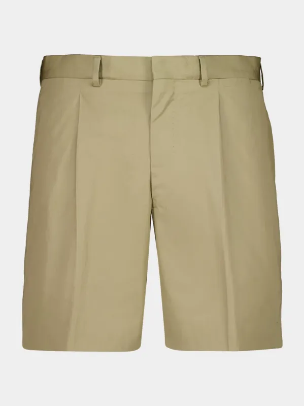 Beige Cotton Bermuda Shorts sold by Fashion Clinic