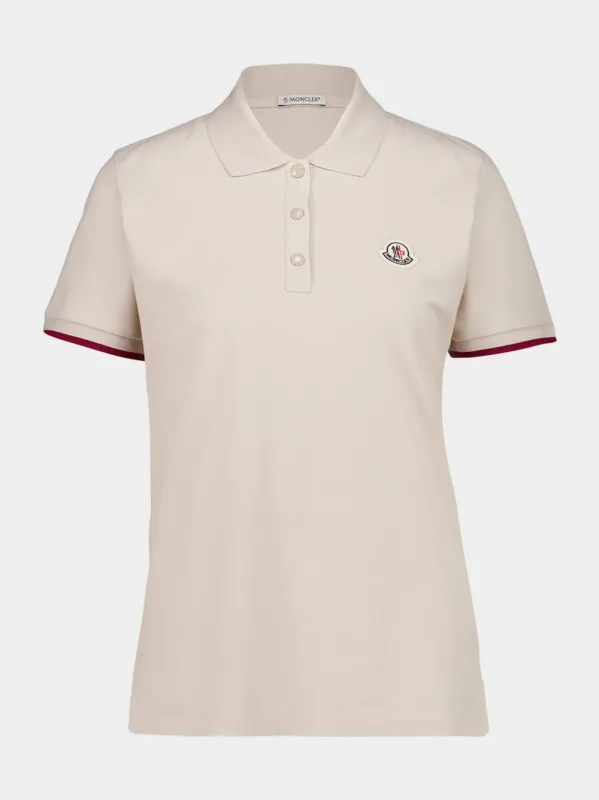 Tan Logo Cotton Piquet Polo Shirt sold by Fashion Clinic