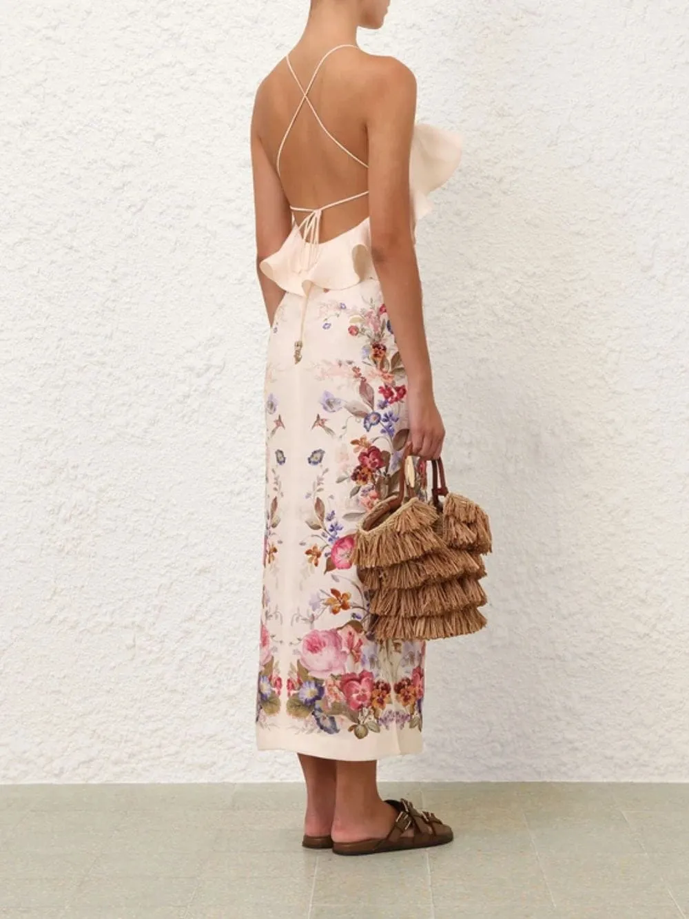 Patience Vanilla Floral Frill Dress sold by Fashion Clinic product image thumbnail 3