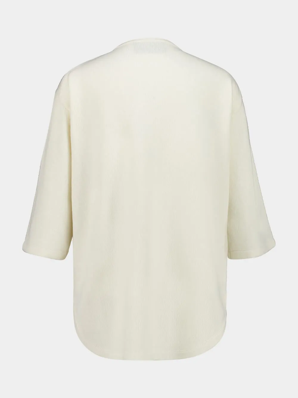Ivory Long-Sleeve Wool Top with V Detail sold by Fashion Clinic product image thumbnail 2
