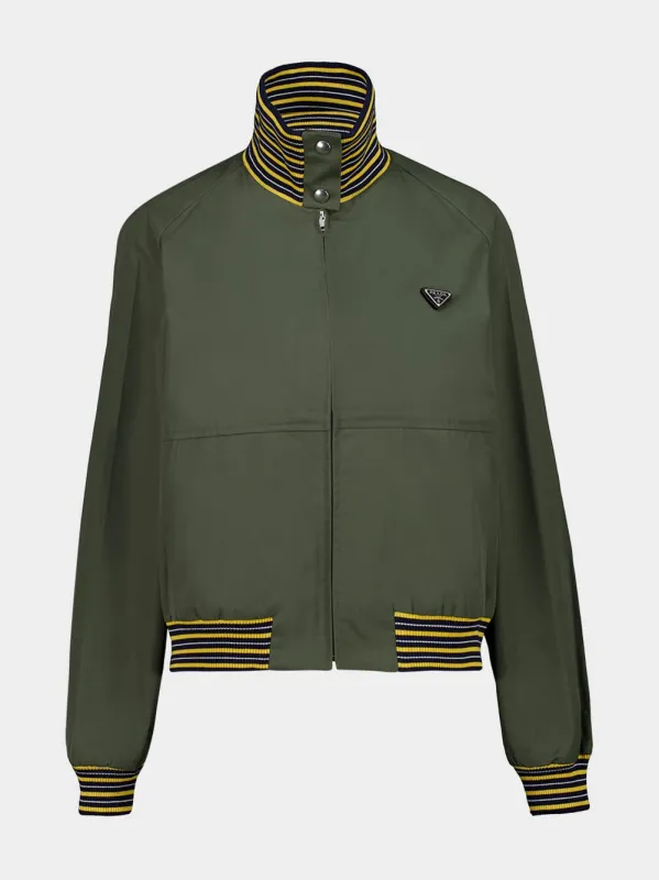Military Green Cotton Zip Jacket sold by Fashion Clinic