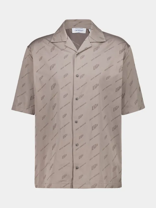 Stone Bowling Shirt in Cotton Nylon Jacquard sold by Fashion Clinic