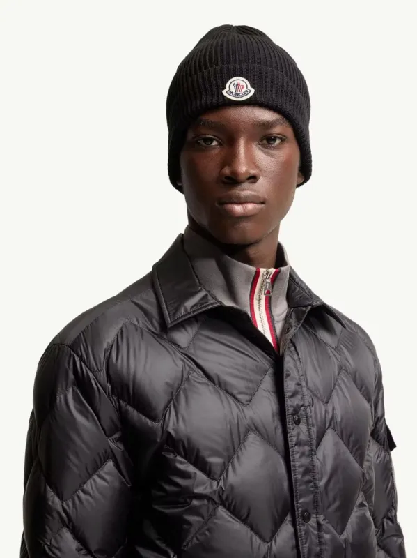 Black Logo Cotton Beanie sold by Fashion Clinic