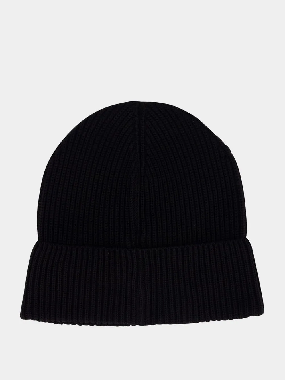 Black Logo Cotton Beanie sold by Fashion Clinic product image thumbnail 3