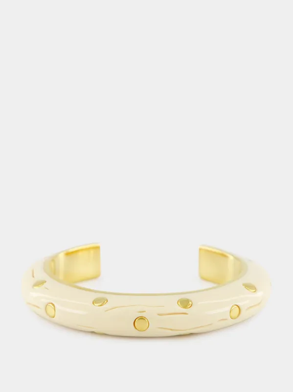 Studded Ivory Caftan Moon Bangle made by Fashion Clinic