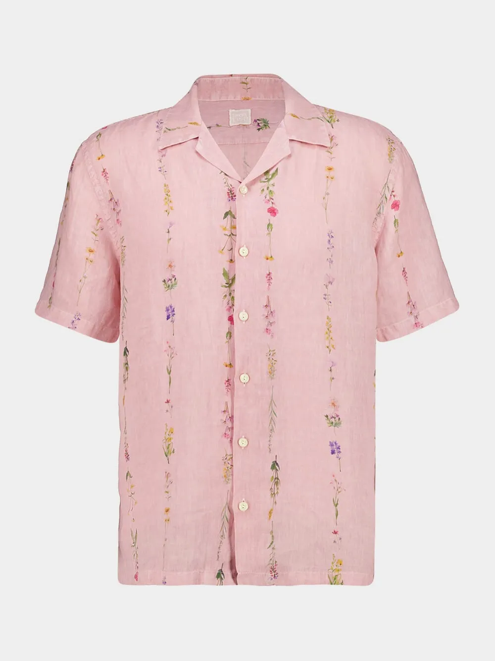 Bouquet Pink Floral Linen Shirt sold by Fashion Clinic