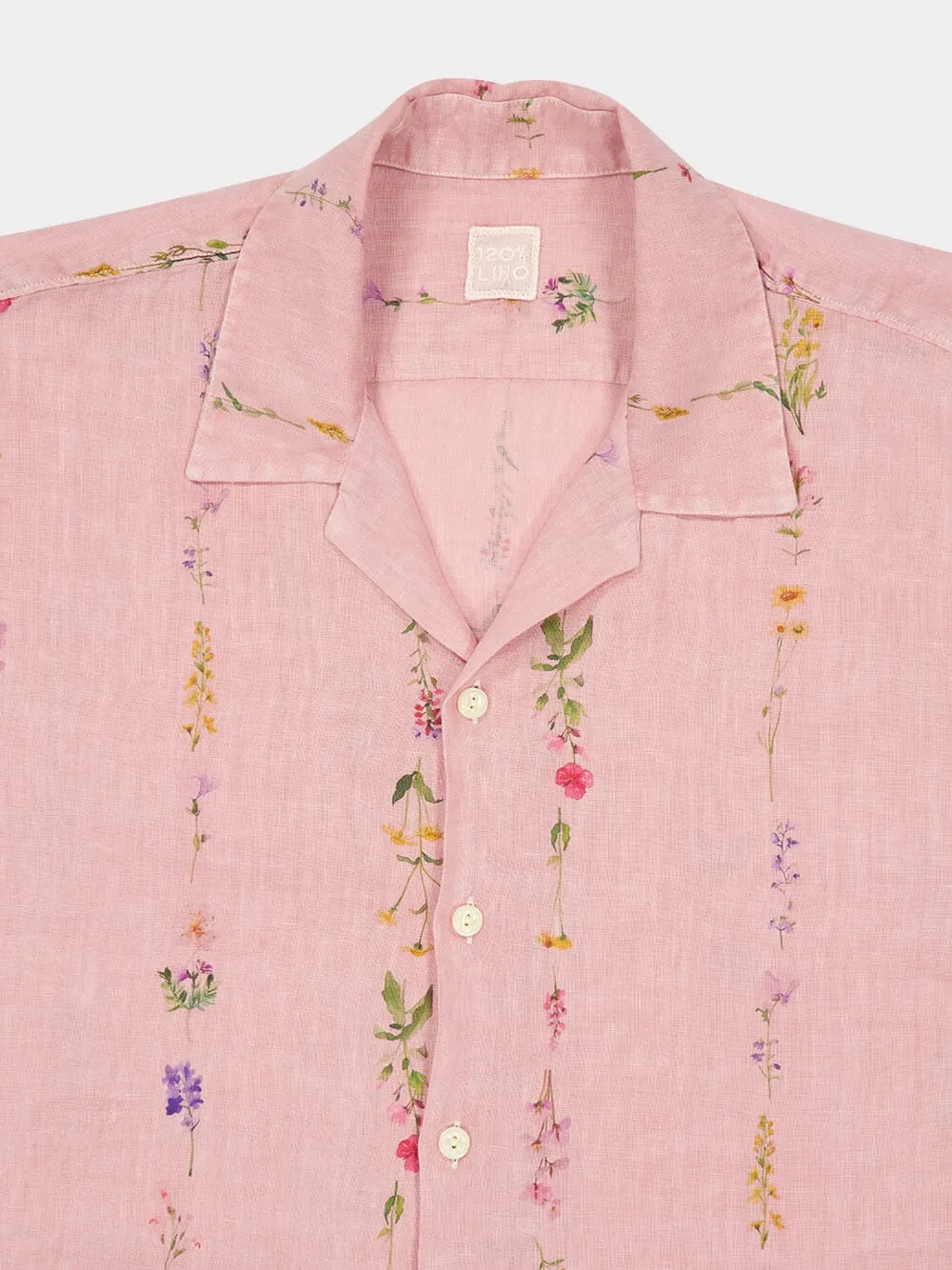 Bouquet Pink Floral Linen Shirt sold by Fashion Clinic product image thumbnail 3