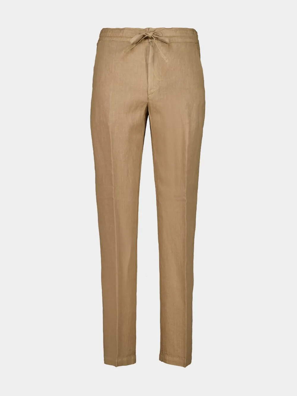 Savana Beige Linen Drawstring Trousers sold by Fashion Clinic