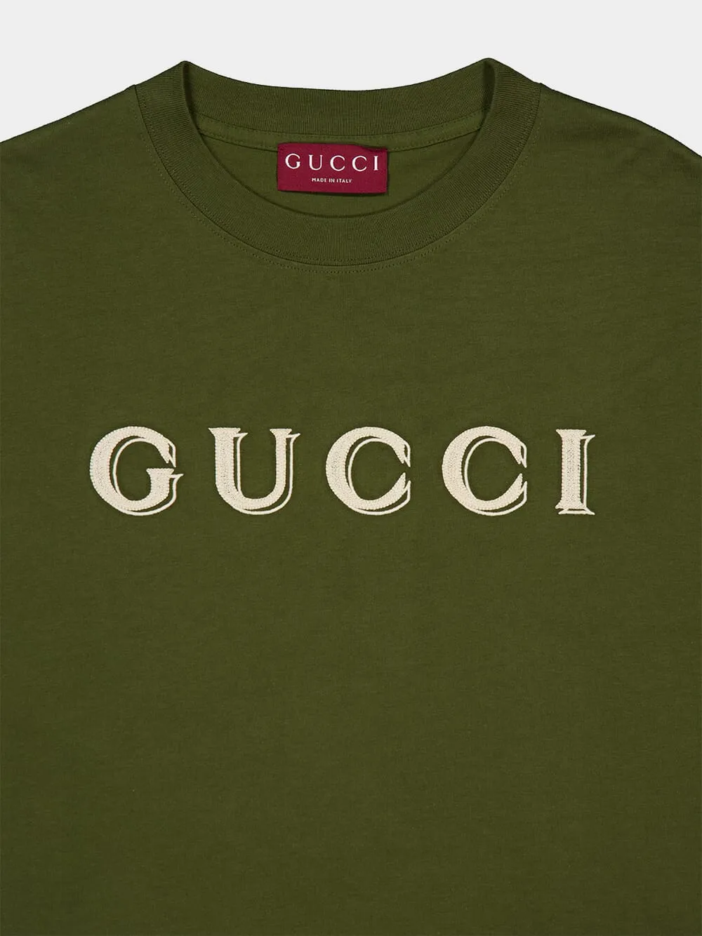 Forest Green Cotton Jersey T-Shirt with Embroidery sold by Fashion Clinic product image thumbnail 3