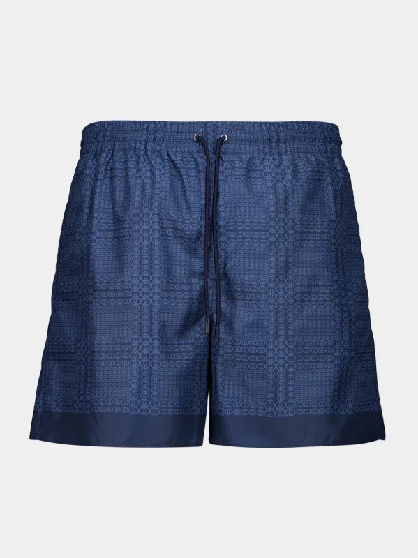 Navy Blue Technical Poplin Swim Shorts made by Gucci