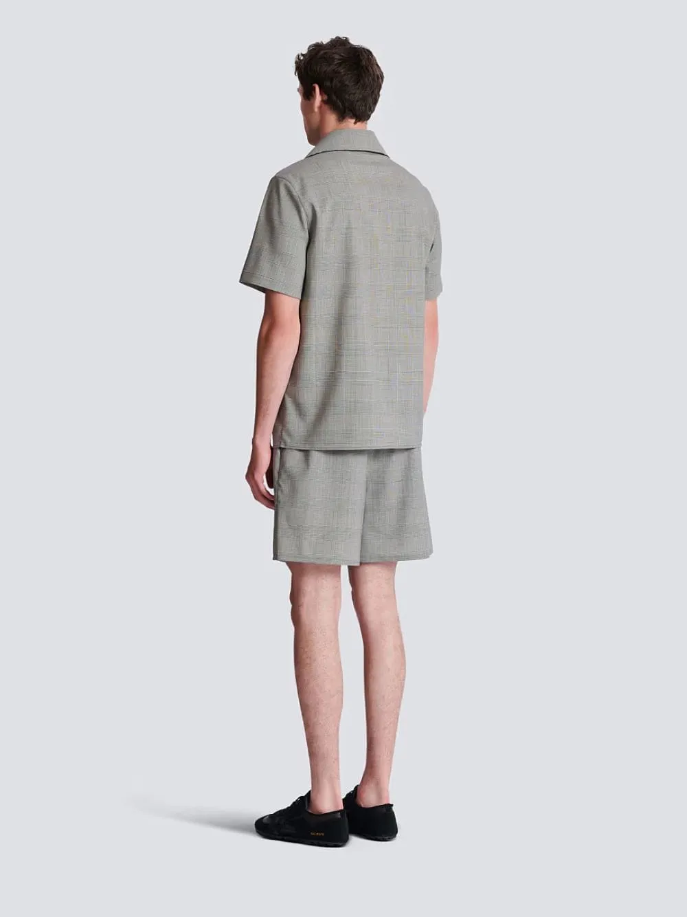 Black Short-Sleeved Prince of Wales Pyjama Shirt sold by Fashion Clinic product image thumbnail 4