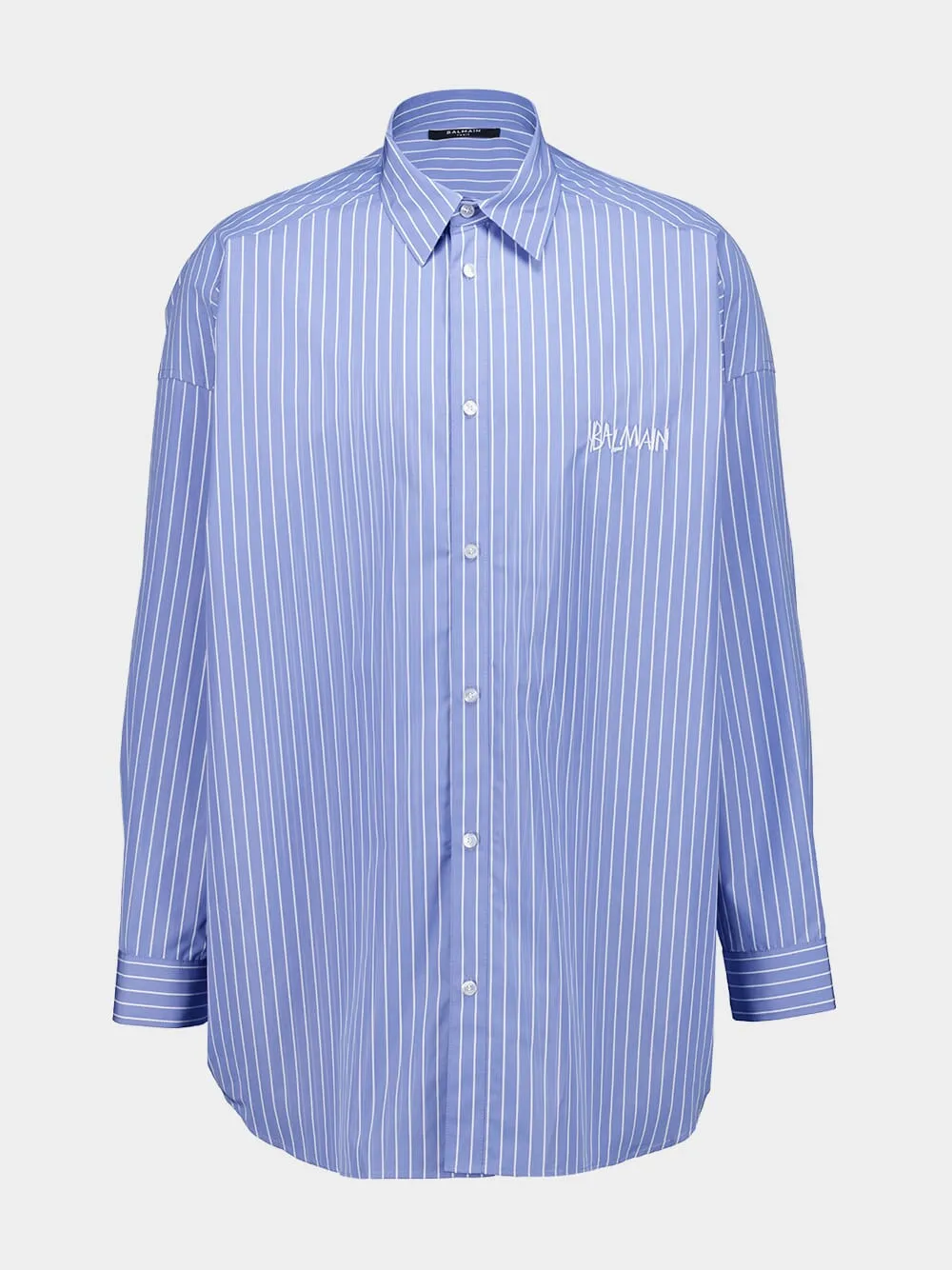 Blue Relaxed Fit Striped Cotton Shirt sold by Fashion Clinic product image thumbnail 2