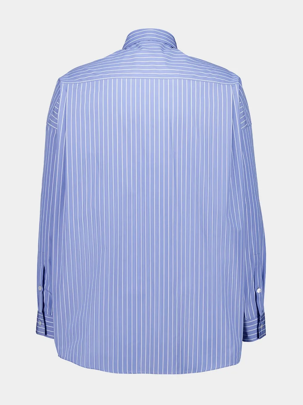 Blue Relaxed Fit Striped Cotton Shirt sold by Fashion Clinic product image thumbnail 4
