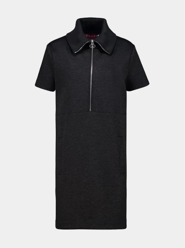 Dark Grey Mini Zip Dress sold by Fashion Clinic