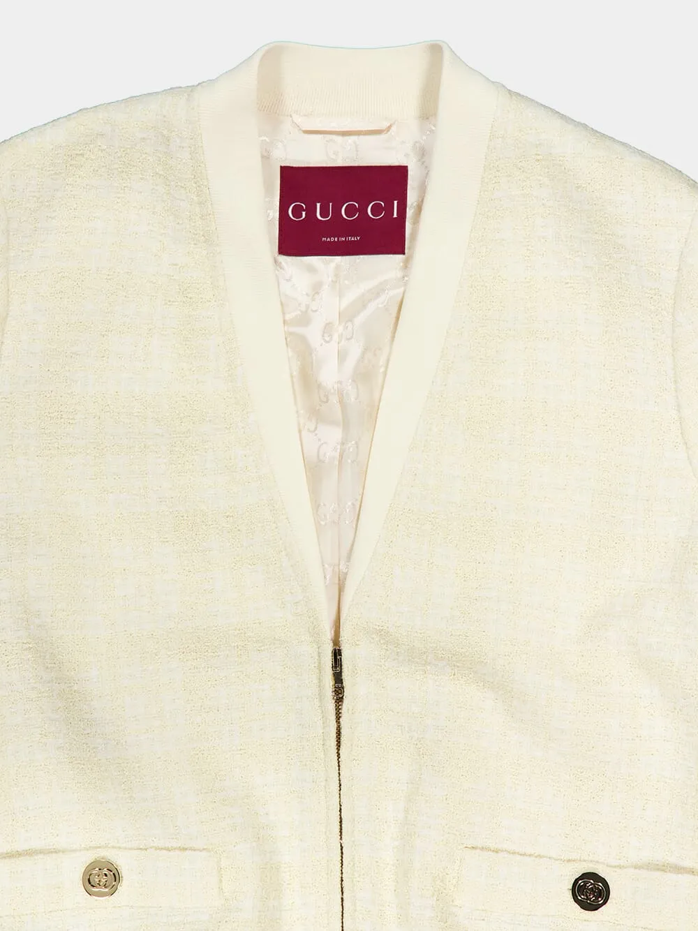 Ivory Check Cotton Tweed Jacket sold by Fashion Clinic product image thumbnail 3