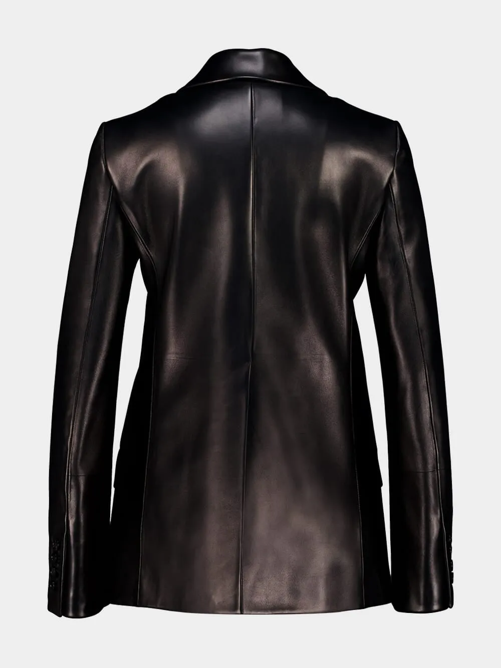 Black Shiny Leather Jacket sold by Fashion Clinic product image thumbnail 2