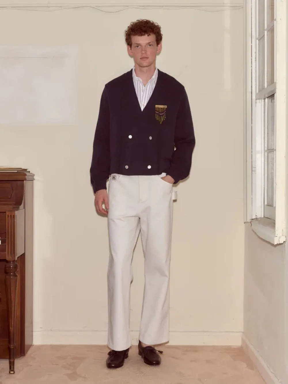 Navy Double-Breasted Cardigan sold by Fashion Clinic product image thumbnail 2