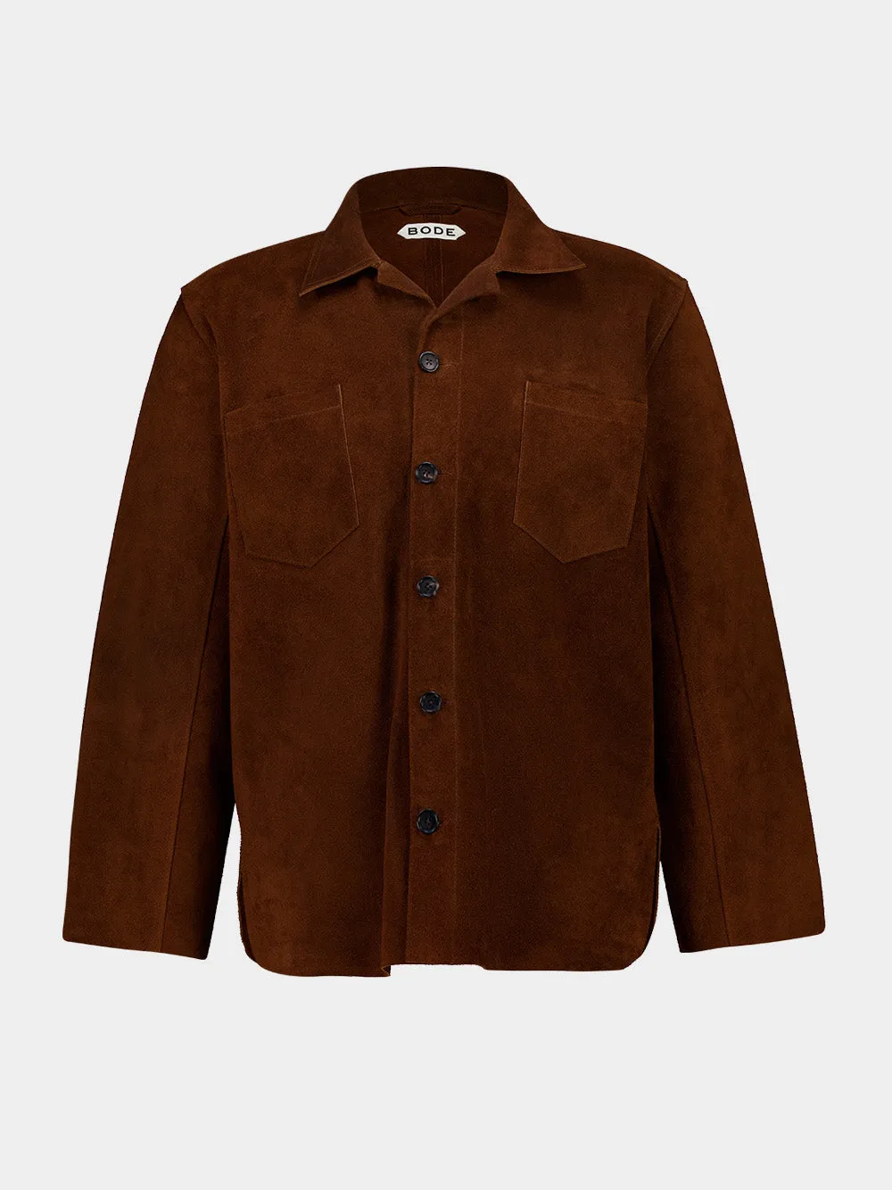 Brown Suede Overshirt sold by Fashion Clinic