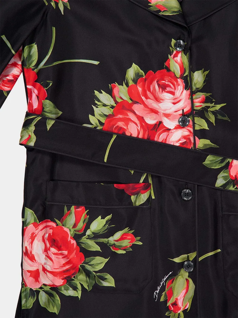 Rose Bouquet-Print Silk Twill Vanity Shirt sold by Fashion Clinic product image thumbnail 5